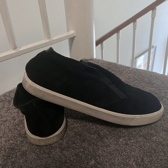 Vince Black Patton Suede High-top Slip-ons 39 9 - Picture 4 of 9